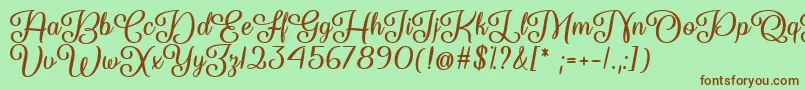 So Damn Beautiful  -fontti – ruskeat fontit vihreällä taustalla