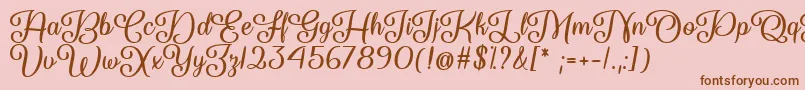 Шрифт So Damn Beautiful   – коричневые шрифты на розовом фоне