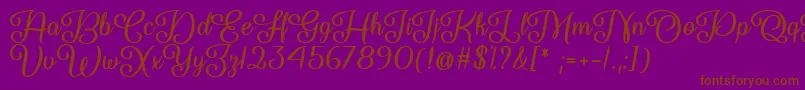 Шрифт So Damn Beautiful   – коричневые шрифты на фиолетовом фоне