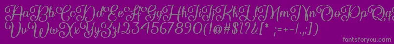 フォントSo Damn Beautiful   – 紫の背景に灰色の文字