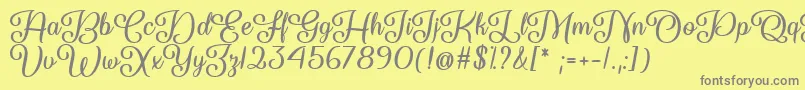 So Damn Beautiful  -fontti – harmaat kirjasimet keltaisella taustalla