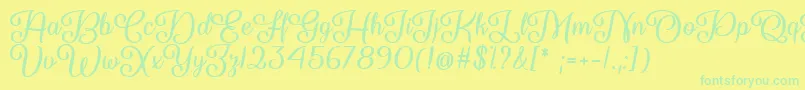 So Damn Beautiful   Font – Green Fonts on Yellow Background