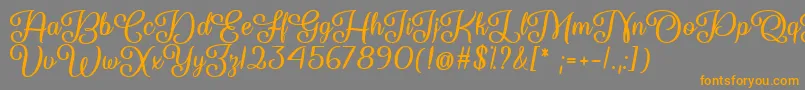 フォントSo Damn Beautiful   – オレンジの文字は灰色の背景にあります。