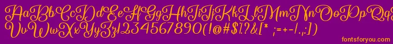 Шрифт So Damn Beautiful   – оранжевые шрифты на фиолетовом фоне