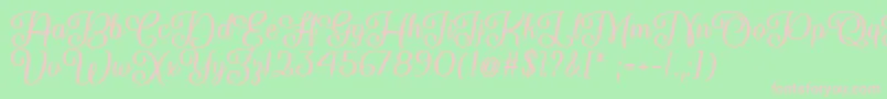 So Damn Beautiful  -fontti – vaaleanpunaiset fontit vihreällä taustalla