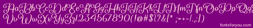 フォントSo Damn Beautiful   – 紫の背景にピンクのフォント