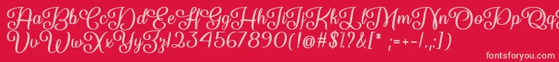 So Damn Beautiful  -fontti – vaaleanpunaiset fontit punaisella taustalla