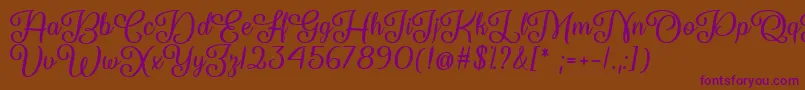 Шрифт So Damn Beautiful   – фиолетовые шрифты на коричневом фоне