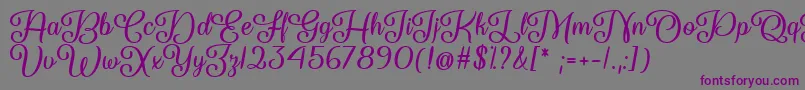 Шрифт So Damn Beautiful   – фиолетовые шрифты на сером фоне