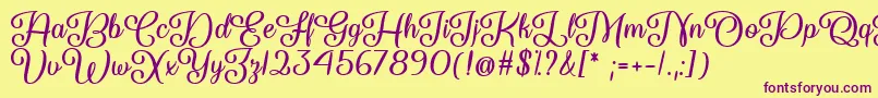 So Damn Beautiful  -fontti – violetit fontit keltaisella taustalla