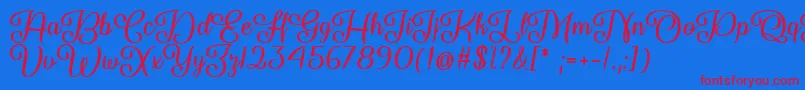 So Damn Beautiful  -fontti – punaiset fontit sinisellä taustalla
