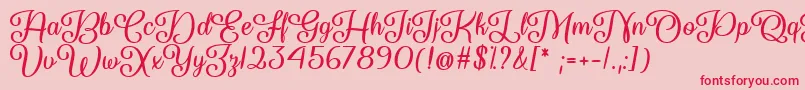 フォントSo Damn Beautiful   – ピンクの背景に赤い文字