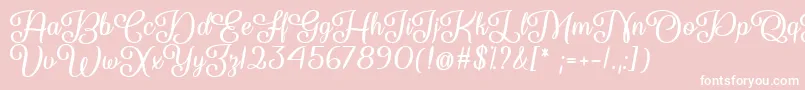 Шрифт So Damn Beautiful   – белые шрифты на розовом фоне