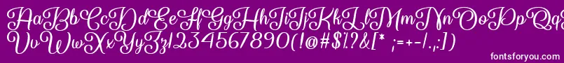 Шрифт So Damn Beautiful   – белые шрифты на фиолетовом фоне