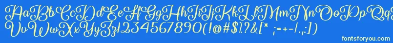 So Damn Beautiful   Font – Yellow Fonts on Blue Background