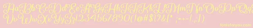 Шрифт So Damn Beautiful   – жёлтые шрифты на розовом фоне