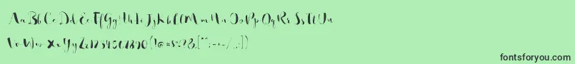 フォントSo Lovely – 緑の背景に黒い文字