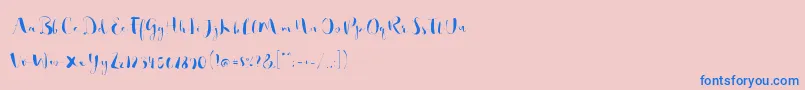 フォントSo Lovely – ピンクの背景に青い文字