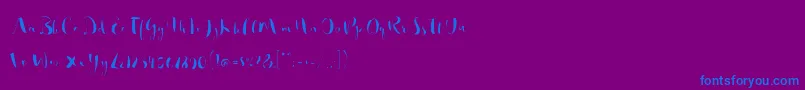 フォントSo Lovely – 紫色の背景に青い文字
