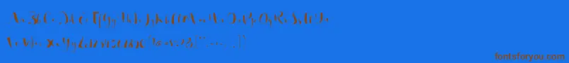 フォントSo Lovely – 茶色の文字が青い背景にあります。