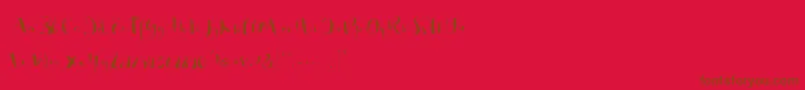 フォントSo Lovely – 赤い背景に茶色の文字