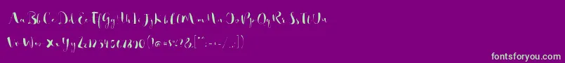 フォントSo Lovely – 紫の背景に緑のフォント