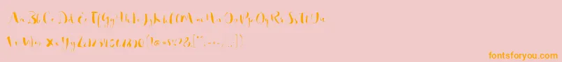 So Lovely-Schriftart – Orangefarbene Schriften auf rosa Hintergrund