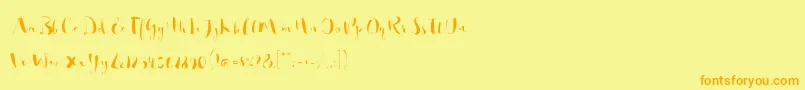 フォントSo Lovely – オレンジの文字が黄色の背景にあります。