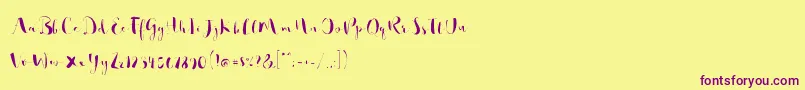 So Lovely Font – Purple Fonts on Yellow Background