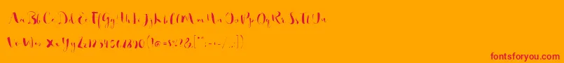 So Lovely-Schriftart – Rote Schriften auf orangefarbenem Hintergrund