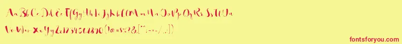 So Lovely Font – Red Fonts on Yellow Background