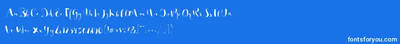 So Lovely-Schriftart – Weiße Schriften auf blauem Hintergrund