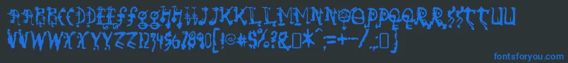 so run down Font – Blue Fonts on Black Background