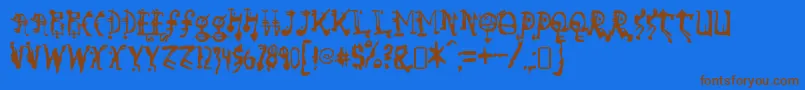 so run down Font – Brown Fonts on Blue Background