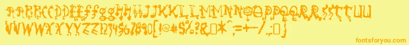 so run down Font – Orange Fonts on Yellow Background