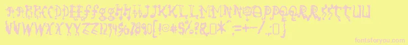 so run down-fontti – vaaleanpunaiset fontit keltaisella taustalla
