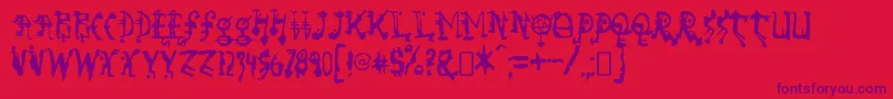 so run down Font – Purple Fonts on Red Background