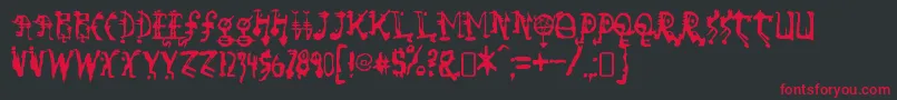 so run down Font – Red Fonts on Black Background