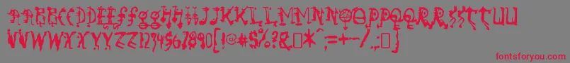 so run down Font – Red Fonts on Gray Background