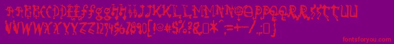 so run down Font – Red Fonts on Purple Background