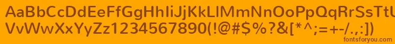 NunitoRegular-Schriftart – Braune Schriften auf orangefarbenem Hintergrund