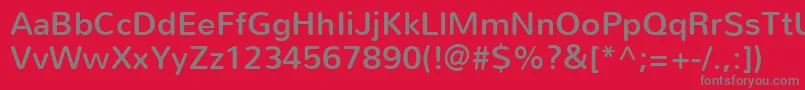 フォントNunitoRegular – 赤い背景に灰色の文字