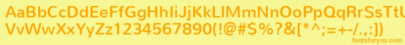 NunitoRegular Font – Orange Fonts on Yellow Background