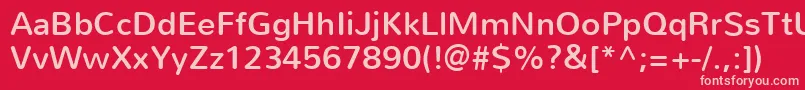 フォントNunitoRegular – 赤い背景にピンクのフォント