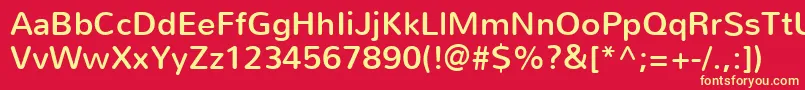 NunitoRegular Font – Yellow Fonts on Red Background