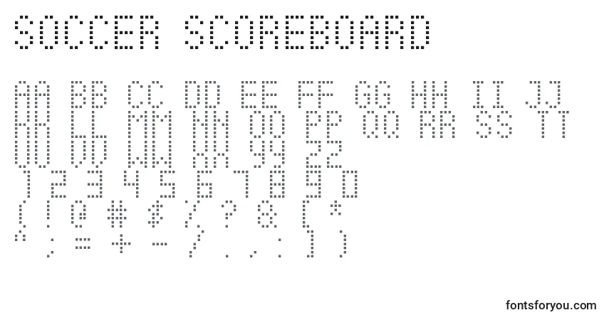 A fonte Soccer Scoreboard – alfabeto, números, caracteres especiais