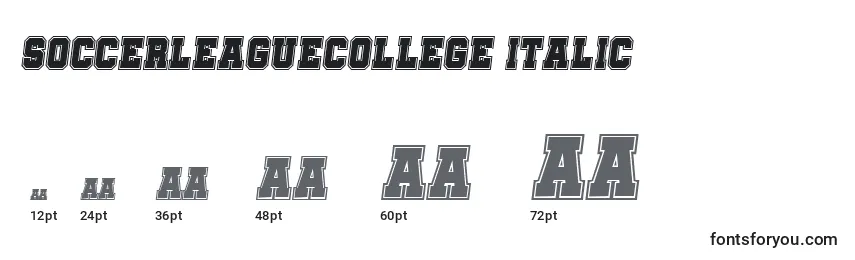 Размеры шрифта SoccerLeagueCollege Italic