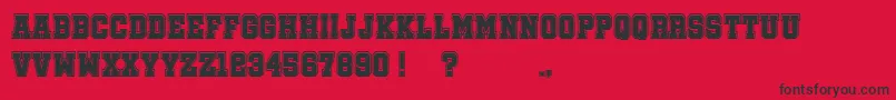 SoccerLeagueCollege-Schriftart – Schwarze Schriften auf rotem Hintergrund