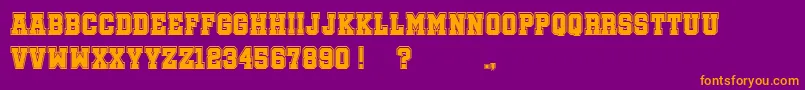 フォントSoccerLeagueCollege – 紫色の背景にオレンジのフォント