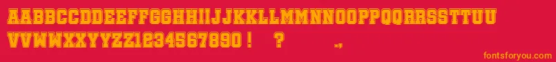 SoccerLeagueCollege Font – Orange Fonts on Red Background